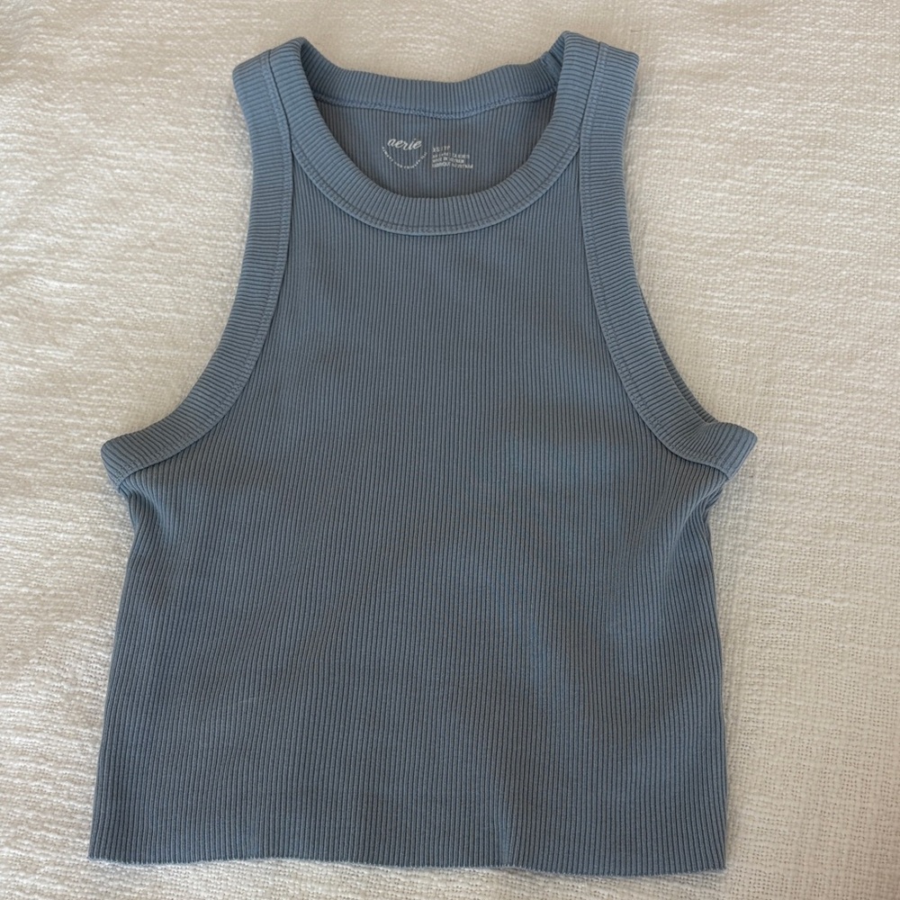 Ribbed Tank Top - Slate Blue